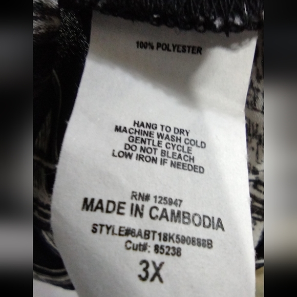 NWT Cocomo Woman Plaid Babydoll Blouse Womens 3X Black White Preppy Academia - Picture 8 of 8